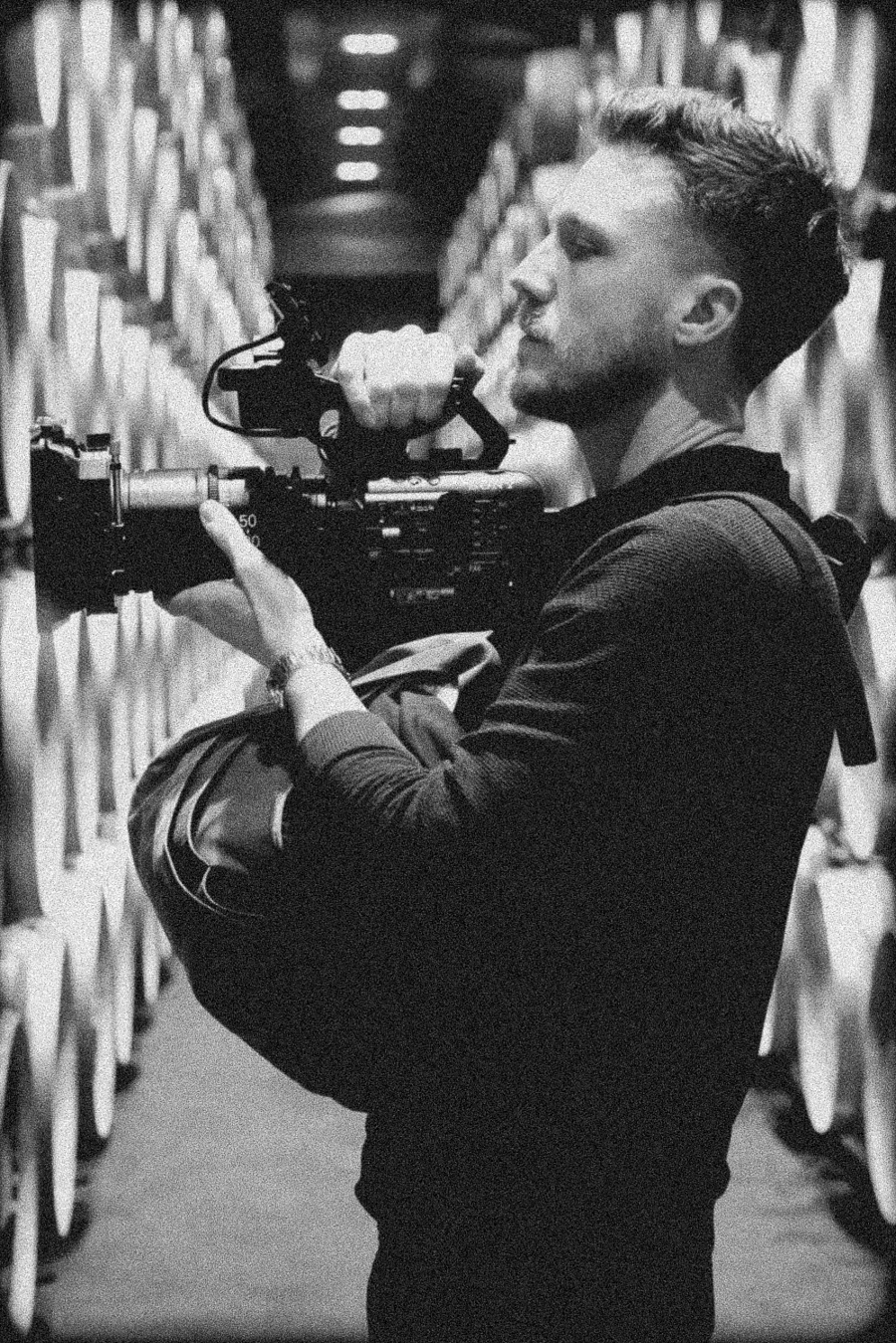 Lewis Darby filming on location